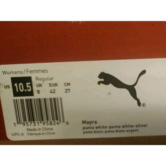 PUMA Women's Mayra Sneaker Boot High 10.5 Puma White-puma White-puma Silver New - Picture 9 of 9